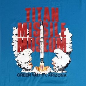 Vintage Titan Missile Museum T-Shirt USAF Turquoise Blue NASA Space Air Force